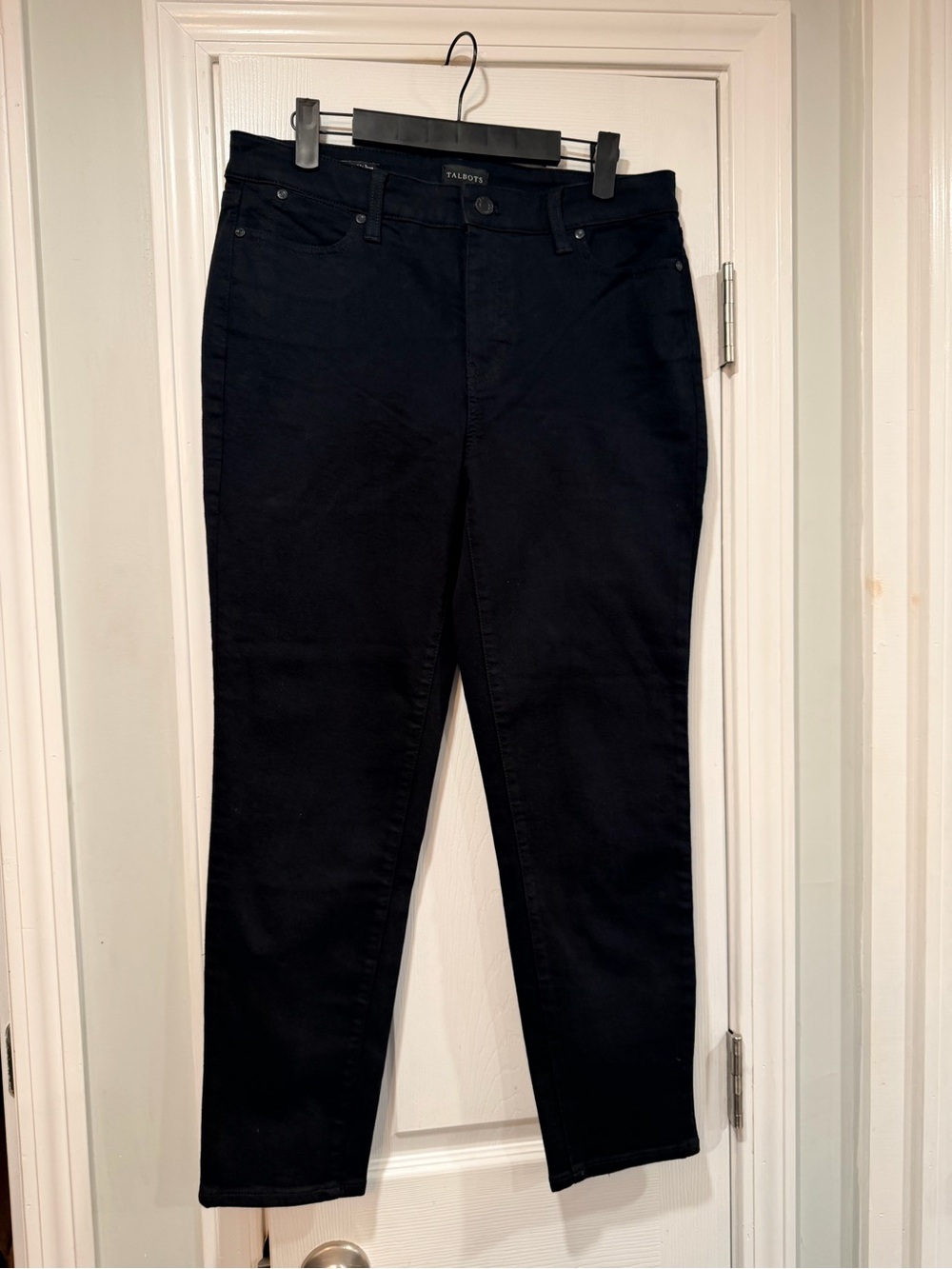 Talbots Size 10P Slim Ankle Jeans Black Stretch Denim Five Pocket